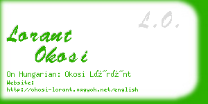 lorant okosi business card